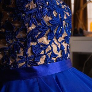 Sherri Hill Long Embroidered Bodice Dress